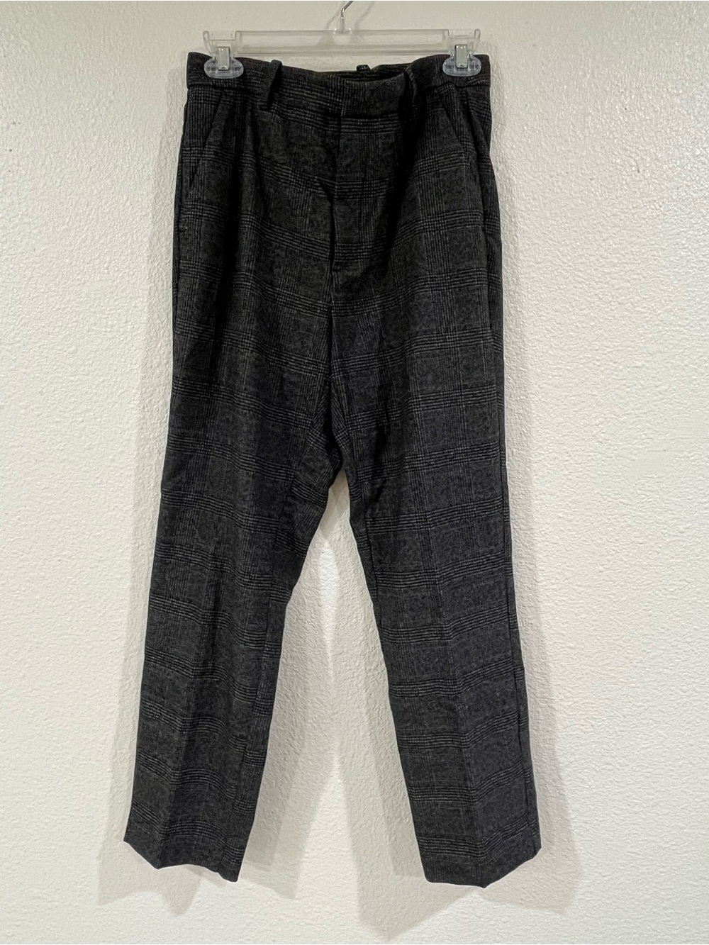 Zara Women’s Charcoal Plaid Cropped Pants